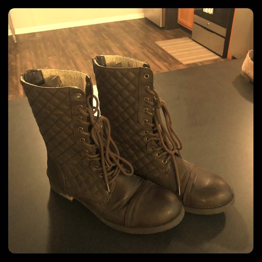 Brown Zippered Boots